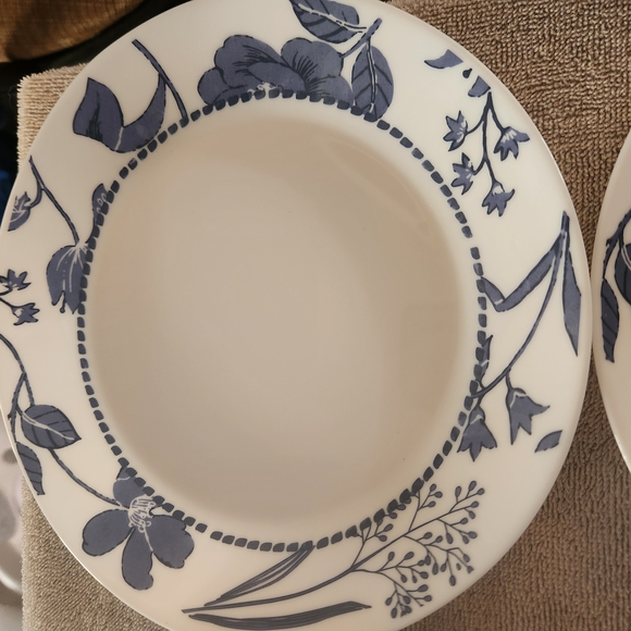 Corelle Navy Floral Dinnerware Two Bowls For Plates Set - Picture 7 of 7